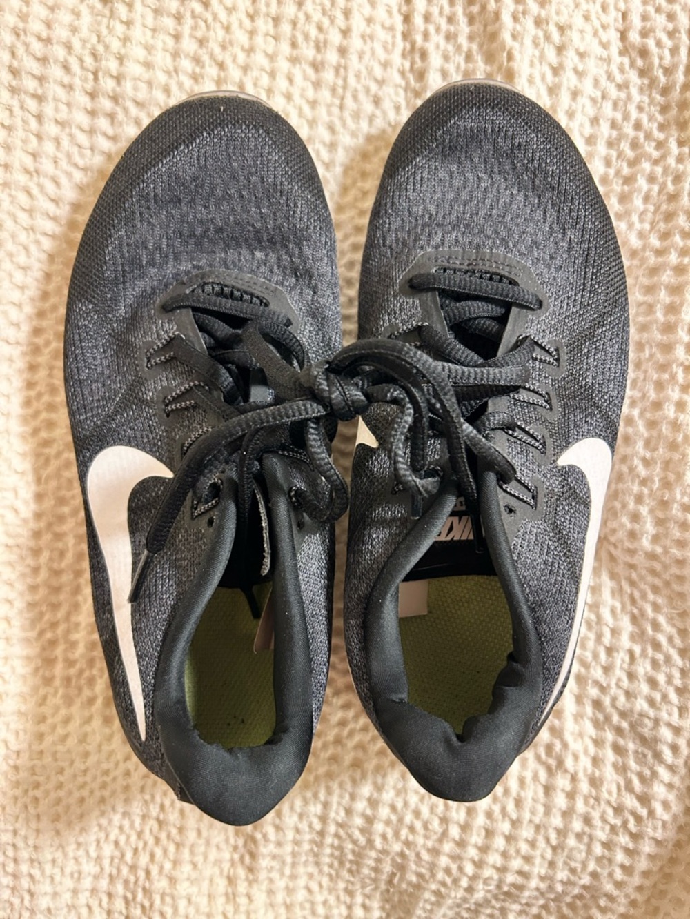 Nike Black and Olive Green Knit Trainers